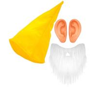 W WIDMANN MILANO Party Fashion - Conjunto de disfraz de enano, 3 piezas con gorro, barba y orejas, accesorio de disfraz para carnaval