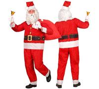 W WIDMANN MILANO Party Fashion - Conjunto de disfraz de Papá Noel con camiseta, pantalones y gorro, atuendo completo para Navidad y carnaval