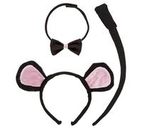 W WIDMANN MILANO Party Fashion - Conjunto de disfraz de ratón para niños, orejas, pajarita y cola, carnaval, fiesta temática