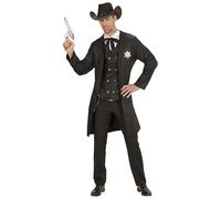WIDMANN 19304 adultos Disfraz Sheriff, hombre, color negro , color/modelo surtido