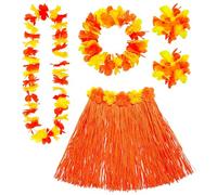 W WIDMANN MILANO Party Fashion - Conjunto de disfraz Hawaii, disfraz de mascarada disfraces, falda, diadema, pulseras, fiesta en la playa