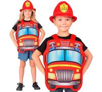W WIDMANN MILANO Party Fashion Disfraz infantil profesión, color rojo-bombero, 113 (Widmann S.r.l. 21437)
