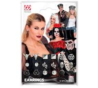 W WIDMANN MILANO Party Fashion - Conjunto de pendientes para mujer, 18 piezas, accesorio para disfraces de Halloween y carnaval