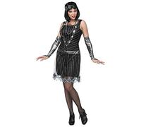 Widmann Flapper (Dress, Gloves, Headband) (XL) Black