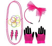 W WIDMANN MILANO Party Fashion - Conjunto disfraz 80s outfit, neon, disco fever, 80s, carnaval