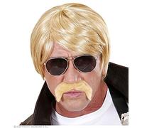 W WIDMANN MILANO Party Fashion D7599 - Peluca de agente secreto con barba y gafas, rubia, pelo sintético, peluca de pelo corto
