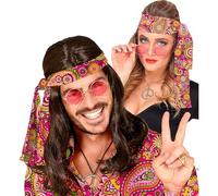 W WIDMANN MILANO Party Fashion - diadema años 60 y 70, cinta para el pelo, hippie, flower power, accesorio, carnaval