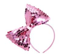 WIDMANN 9319F - Diadema con Lazo De Lentejuelas, Mujer Adulta, Años 50, Despedida De Soltera, Bailarina, Disco, Noche Rosa, Carnaval, Color Rosa