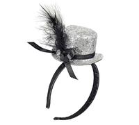 W WIDMANN MILANO Party Fashion - Diadema con mini sombrero de copa, mini sombrero con lazo, accesorio para disfraces