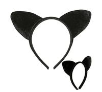 W WIDMANN MILANO Party Fashion - Diadema con orejas de gato de terciopelo, accesorio para disfraces de animales, para carnaval