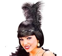 W WIDMANN MILANO Party Fashion - Diadema con plumas y lentejuelas, cinta elástica para el pelo, flapper, charlestón, años 20