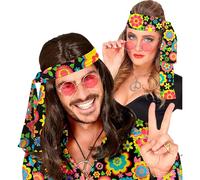 W WIDMANN MILANO Party Fashion - 60s/70s diadema, cinta para el pelo, accesorio flower power, hippie