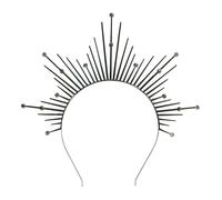 W WIDMANN MILANO Party Fashion - Diadema halo para adultos, dorada o negra, accesorio para disfraces de carnaval y Halloween