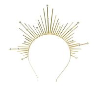 W WIDMANN MILANO Party Fashion - Diadema halo para adultos, dorada o negra, accesorio para disfraces de carnaval y Halloween