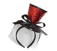 W WIDMANN MILANO Party Fashion - Diadema mini sombrero de copa glitter, con lazo y velo, sombrero, accesorio, carnaval