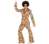W WIDMANN MILANO Party Fashion - Disfraces 70s traje, chaqueta y pantalón, hippie, reggae, flower power, disco fever, disfraces