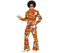 W WIDMANN MILANO Party Fashion - Disfraces 70s traje, chaqueta y pantalón, hippie, reggae, flower power, disco fever, disfraces
