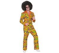 W WIDMANN MILANO Party Fashion - Disfraces 70s traje, chaqueta y pantalón, hippie, reggae, flower power, disco fever, disfraces