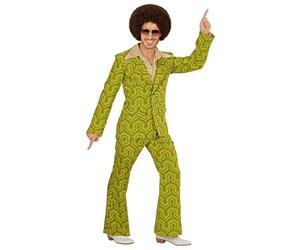 W WIDMANN MILANO Party Fashion - Disfraces 70s traje, chaqueta y pantalón, hippie, reggae, flower power, disco fever, disfraces