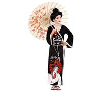 Widmann Geisha (Kimono, Belt, Chopsticks) (140 cm / 8-10 Years) Black