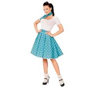 Widmann Disfraz años 50 – Azul turquesa con puntos, falda y pañuelo – Mujer