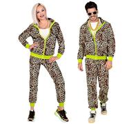 W WIDMANN MILANO Party Fashion - Disfraz chandal leopardo, traje años 80, chándal, traje mal gusto, disfraces
