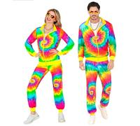 W WIDMANN MILANO Party Fashion - disfraz chandal, neon psicodelico hippie fiesta, traje años 80, jogging suit, traje mal gusto, disfraces