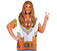 Widmann Disfraz Dashiki – Años 60, hippie, Flower Power, Peace, Reggae