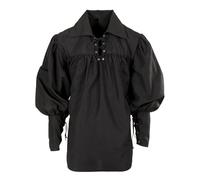 W WIDMANN MILANO Party Fashion, Disfraz de adulto unisex negro, camisa espadachín de tela de calidad, temática Fantasy & Fables, unisex y adaptable, corte cómodo y favorecedor