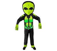 W WIDMANN MILANO Party Fashion - Disfraz de alienígena para niños, mono con máscara gigante, extraterrestre, espacio