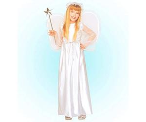 W WIDMANN MILANO Party Fashion - Disfraz de angel infantil, vestido, alas, halo, Navidad, carnaval