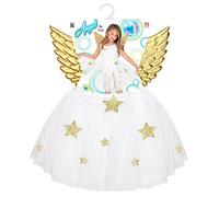 W WIDMANN MILANO Moda de Fiesta, Disfraz de Ángel Brillante, Falda de Tul Blanco, Alas Doradas, Diseño Elegante, Talla Única, Fácil de Usar, Cuidado Sencillo, Perfecto para Fiestas