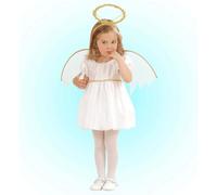 W WIDMANN MILANO Party Fashion, Disfraz de ángel para niño, vestido elegante, alas majestuosas, halo brillante, poliéster confort, talla 104 cm, fácil cuidado, versátil