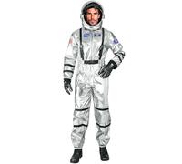 W WIDMANN MILANO Party Fashion - Disfraz de astronauta para hombre, traje espacial con casco, mono espacial, astronauta, disfraces de carnaval