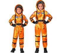 W WIDMANN MILANO Party Fashion - Disfraz de astronauta para niños, traje espacial con casco, mono espacial, astronauta, disfraces de carnaval
