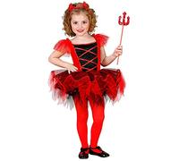 W WIDMANN MILANO Party Fashion - Disfraz de bailarina diabla para niños, vestido con tutú, sombrero, Halloween