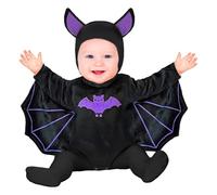 W WIDMANN MILANO Party Fashion - Disfraz de bebé murciélago o diablo, mono de felpa con gorro, disfraz infantil para Halloween y carnaval