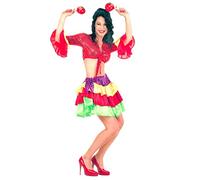 W WIDMANN MILANO Party Fashion - Disfraz de brasileña, top, falda, bailarina, brasileña, fiesta de verano, carnaval