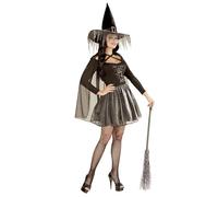 W WIDMANN MILANO Party Fashion - Disfraz de bruja de escarcha, top, falda, capa, sombrero, carnaval, Halloween