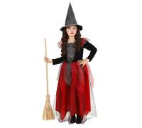 W WIDMANN MILANO Party Fashion - Disfraz de bruja para niños, vestido, magia negra, cuento de hadas, villano, carnaval