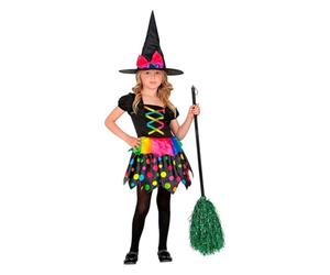 W WIDMANN MILANO Party Fashion - Disfraz de bruja para niños, vestido, sombrero de bruja, cuentos de hadas, disfraces de carnaval, Halloween