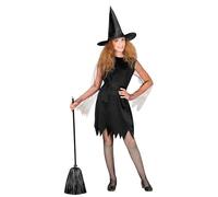 W WIDMANN MILANO Party Fashion - disfraz de bruja para niños, vestido y sombrero de bruja, cuento de hadas, mago, disfraz de Halloween