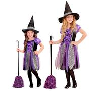 W WIDMANN MILANO Party Fashion - Disfraz de bruja para niños, vestido y sombrero, disfraz de maga, carnaval