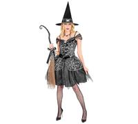 W WIDMANN MILANO Party Fashion - disfraz de bruja, vestido y sombrero de bruja, mago, maga, araña, disfraz de cuento de hadas