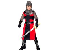 W WIDMANN MILANO Party Fashion - Disfraz de caballero negro para niños, disfraz medieval, cruzado, soldado, disfraces de carnaval