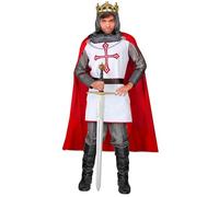 W WIDMANN MILANO Party Fashion - Disfraz de Caballero Templario para niño, top con capucha, cinturón, capa, carnaval, fiesta temática