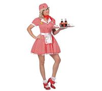 W WIDMANN MILANO Party Fashion - Disfraz de camarera años 50, vestido con enagua, diner lady, rockabilly