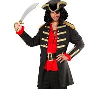 W WIDMANN MILANO Party Fashion - Disfraz de capitán pirata, capa y sombrero, bucanero, corsario, carnaval