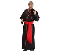 W WIDMANN MILANO Party Fashion - Disfraz de cardenal para hombre, traje de sacerdote con túnica, cinturón, gorro y mitra para carnaval