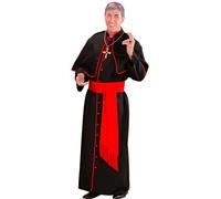 W WIDMANN MILANO Party Fashion - Disfraz de cardenal para hombre, traje de sacerdote con túnica, cinturón, gorro y mitra para carnaval